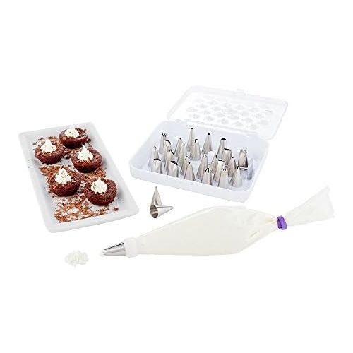  Met Lux Stainless Steel Pastry Tip Set - 26-Piece - 1 count box - Restaurantware