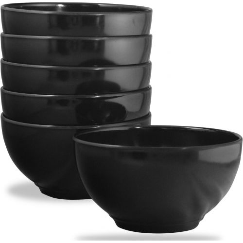  [아마존베스트]Calypso Basics by Reston Lloyd Melamine Bowl, Set of 6, Black