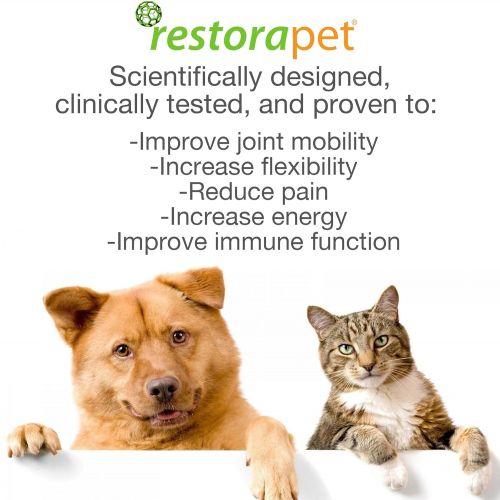  RestoraPet 2 Pack Organic Pet Supplement for Dogs, Cats & Horses | Healthy & Safe Antioxidant Liquid Drops | Anti-Inflammatory Multi-Vitamin | Increases Mobility, Energy & Reduces