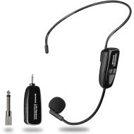 Retekess TT123 Wireless Microphone Headset,2.4G Wireless Headset Mic System,164ft,Headset and Handheld 2 in 1,for Tour Guide,System,Voice Amplifier,Window Speaker,PA System(Incompatible Phone,Laptop)