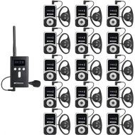 Retekess T130S Whisper Tour Guide System, Assisted Listening Devices, Tour Guide Microphone, Clear Sound, 100m/328ft, Tour Guide Headset for Church (1 Transmitter 15 Receivers)