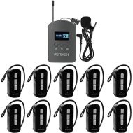 Retekess TT112 Wireless Tour Guide System, Interpretation Equipment, 656ft, Easy to set up, Long Battery Life, Translation Device for Schools, Education (1 Transmitter and 10 Receivers)