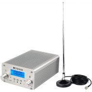 [아마존 핫딜]  [아마존핫딜]Retekess TR502 15W FM Transmitter Long Range Wireless Broadcast Stereo Station 8 Level RF Power Adjustable Support AUX Input USB for Church(Silver)