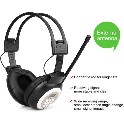  [아마존핫딜][아마존 핫딜] Retekess TR101 Walkman Headphone Radio FM Stereo Headset Radio Receiver Digital FM Hearing Protector Earmuff Support AUX Input Battery Powered(Black)