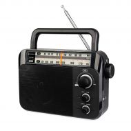 [아마존베스트]Retekess TR604 AM FM Radio Portable Transistor Analog Radio with 3.5mm Earphone Jack Battery Operated by 3 D Cell Batteries or AC Power(Black)
