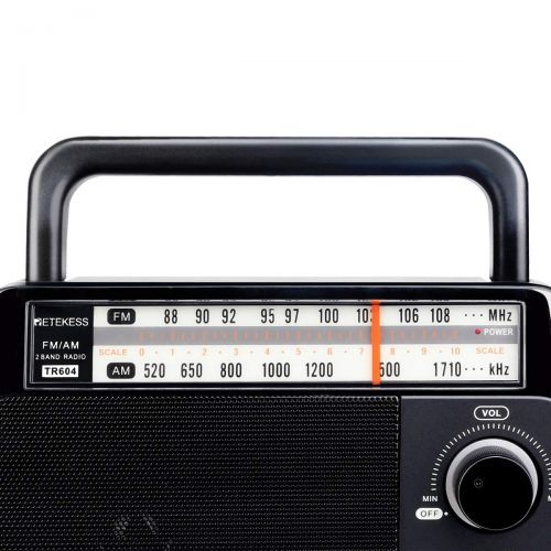  [아마존베스트]Retekess TR604 AM FM Radio Portable Transistor Analog Radio with 3.5mm Earphone Jack Battery Operated by 3 D Cell Batteries or AC Power(Black)