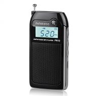 [아마존베스트]Retekess PR12 Mini AM FM Radio with Speaker Rechargeable Portable Transistor Walkman Pocket DSP MP3 Player Support TF Card Earphone(Black)