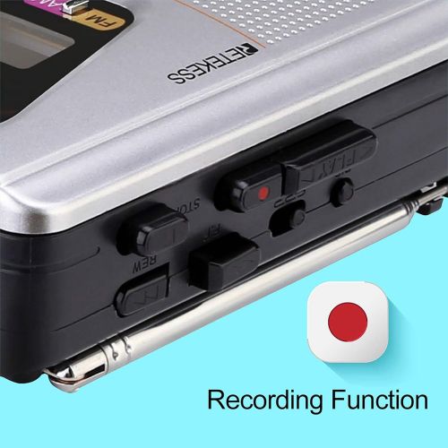  [아마존베스트]Retekess TR620 Cassette Player, Walkman Tape Player, AM FM Cassette Player with Auto Reverse, Support Recording, Fast Forward and Rewind(Silver)