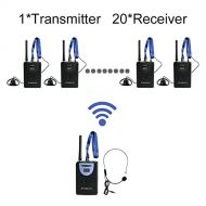 Retekess Professional TP-Wireless Tour Guide System for Tour Guiding, Teaching, Travel, Simultaneous Translation,Meeting, Museum Visiting(1 Transmitter and 20 Receivers)