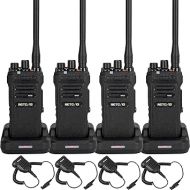 Retevis NR30 2 Way Radio Long Range, Waterproof Walkie Talkies with Mic, High Power Two Way Radios, Noise Cancelling, Group Call, for Manufacturing Contractor(4 Pack)