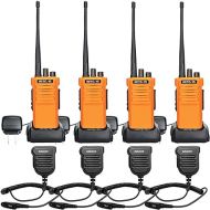 Retevis RT29 2 Way Radios Walkie Talkies Adults Long Range, Heavy Duty Two Way Radios Rechargeable 3200mAh Battery VOX Alarm with IP67 Waterproof Speak Mic, for Construction Site Warehouse(4 Pack)