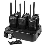Retevis RT21 2 Way Radio Long Range, Walkie Talkies for Adults, Heavy Duty Rechargeable Two Way Radios with Six-Way Charger, for Manufacturing Education(6 Pack)