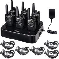 Retevis RT68 Walkie Talkies with Earpiece, Portable FRS Two-Way Radios Rechargeable, with 6 Way Multi Unit Charger, Hands Free, Long Range, Rugged 2 Way Radios 6 Pack for Adults School Church