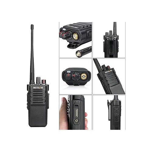  Retevis RT29 Walkie Talkies for Adults Long Range (6 pack) with Waterproof 2 way radio speaker microphone IP67(6 pack),3200mAh Rechargeable,Emergency Alarm Two Way Radios with Charging Station(1 pack)