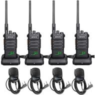 Retevis RT86 Walkie Talkies Adults with Shoulder Mic, Two Way Radios Long Range Rechargeable, High Power 2 Way Radio, Heavy Duty, 2600mAh, Flashlight, for Security Property Work(4 Pack)
