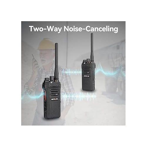  Retevis NR30 Two Way Radios Long Range, IP67 Waterproof Walkie Talkies Adults, Noise Cancelling, 700,000 sq. ft/50 Floor Range 2 Way Radio Set (6Pack)