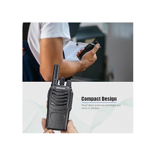  Retevis H-777 2 Way Radios, Walkie Talkies for Adults, Rechargeable Long Range Two Way Radio, Shock Resistant, Short Antenna for Business Education(10 Pack)