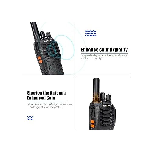  Retevis H-777 2 Way Radios, Walkie Talkies for Adults, Rechargeable Long Range Two Way Radio, Shock Resistant, Short Antenna for Business Education(10 Pack)