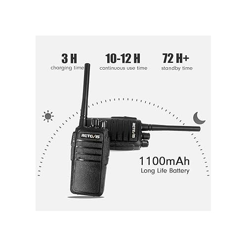  Case of 10,Retevis RT21 Two-Way Radios Rechargeable Long Range Walkie Talkies Hand Free 16CH Business 2 Way Radios, Wall Charger Base, 1100mAh Battery