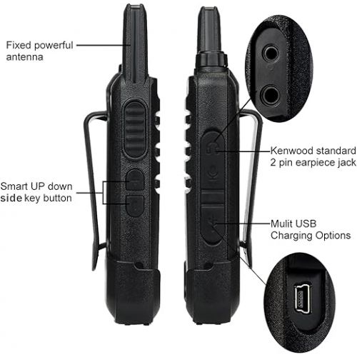  Retevis RT22 Walkie Talkies Mini, Rechargeable Two Way Radio Long Range, 2 Way Radio Small, Portable VOX, for Business Commercial Work School Church Restaurant (20 Pack,Black)