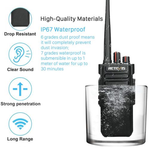  Retevis RT29 Two-Way Radios Long Range Rechargeable 3200mAh 5 Miles UP Waterproof UHF Heavy Duty High Power Walkie Talkies Long Distance(5 Pack)