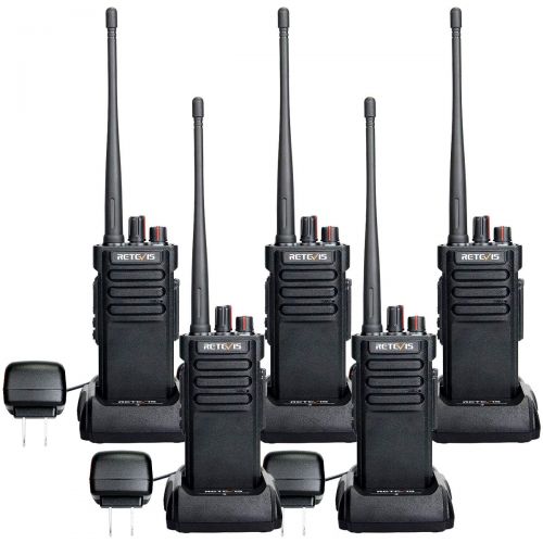  Retevis RT29 Two-Way Radios Long Range Rechargeable 3200mAh 5 Miles UP Waterproof UHF Heavy Duty High Power Walkie Talkies Long Distance(5 Pack)