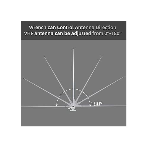  Retevis MA06 VHF Marine Antenna, 3.5DBI 43.3Inch Fiberglass Waterproof Boat Antenna, 23 Ft/7 m RG-58 Coaxial Cable with PL-259 Connector Ratchet Mount, for Retevis RA27 RM20 VHF Marine Radio(1 Pack)