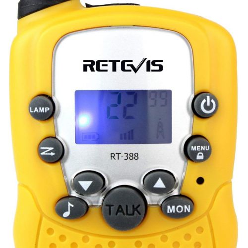  [아마존 핫딜]  [아마존핫딜]Retevis RT-388 Kids Walkie Talkies FRS 22CH LCD Display Walkie Talkies for Kids(Yellow,1 Pair)