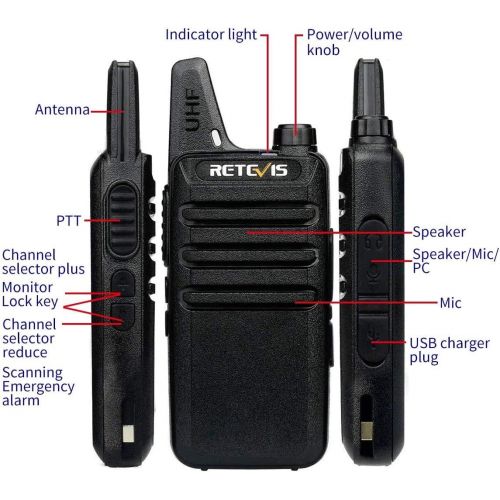  [아마존 핫딜] [아마존핫딜]Retevis RT22 Walkie Talkies Adults Long Range Channel Lock Emergency Alarm 16CH UHF CTCSS DCS VOX Handsfree Business Two-Way Radios Mini (20 Pack)