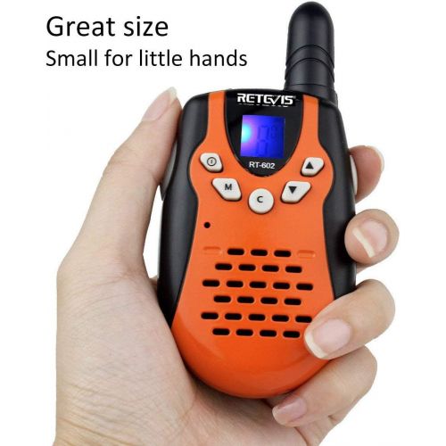  [아마존핫딜][아마존 핫딜] Retevis RT-602 Kids Walkie Talkies Rechargeable 22 Channel FRS VOX 2 Way Radio for Kids (Orange, 1 Pair)