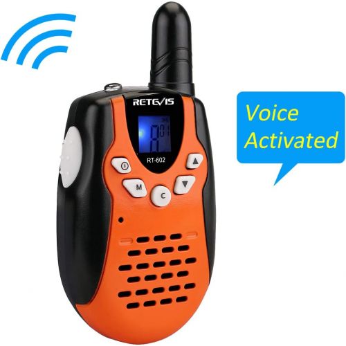  [아마존핫딜][아마존 핫딜] Retevis RT-602 Kids Walkie Talkies Rechargeable 22 Channel FRS VOX 2 Way Radio for Kids (Orange, 1 Pair)