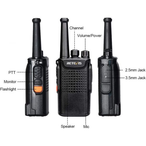  [아마존 핫딜] Retevis RT67 Walkie Talkies for Adults Long Range UHF FRS 16 Channel Palm Size Long Battery Life Two Way Radios (3 Pack,Black)