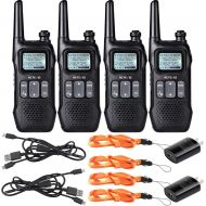 [아마존 핫딜] Retevis RT16 2 Way Radio Walkie Talkies Rechargeable FRS NOAA FM Radios Dual Watch 121 Privacy Codes Two-Way Radio for Adult with Flashlight (4 Pack)