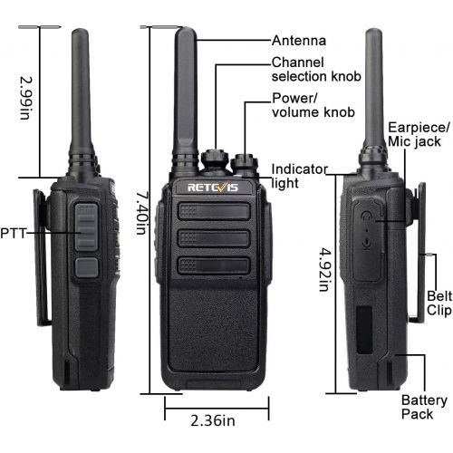  [아마존베스트]Retevis RT28 Walkie-Talkies with Earpiece Two-Way Radios Long Range Rechargeable FRS EmergencyAlarm VOX Handsfree 2 Way Radios Commercial (10 Pack)