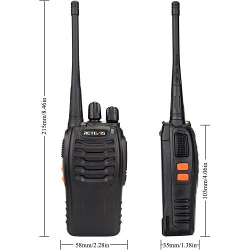  [아마존베스트]Retevis H-777 Walkie Talkies Rechargeable 16 CH UHF Single Band Flashlight 2 Way Radios (6 Pack) with 6-Way Multi Unit Charger