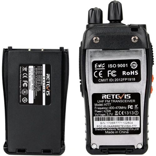  [아마존베스트]Retevis H-777 Two Way Radio Single Band UHF Rechargeable Walkie Talkies(6 Pack)