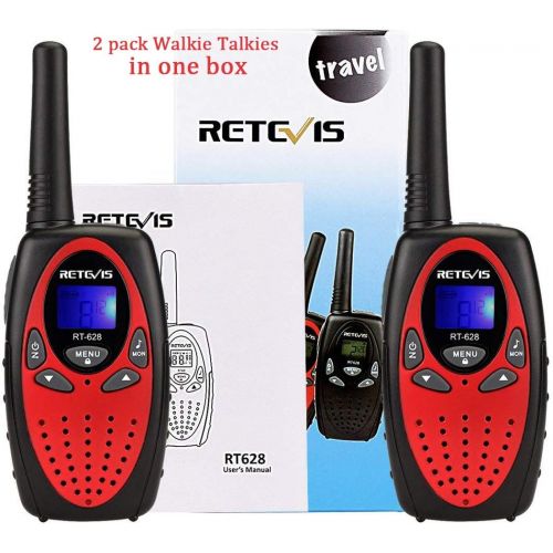  [아마존베스트]Retevis RT628 Kids Walkie Talkies 22 Channel FRS Toy for Kids Uhf FRS 2 Way Radio Toy(Red, 2 Pack)