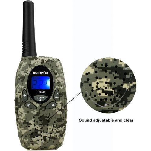  [아마존베스트]Retevis RT628 VOX UHF Portable 22 Channel FRS Kids Walkie Talkies (Camouflage)