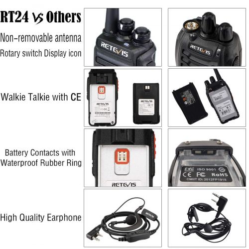  [아마존 핫딜]  [아마존핫딜]Retevis RT24 Plus Funkgerate Set PMR Funkgerat Lizenzfrei 16 Kanale VOX Rauschsperre Hohe Reichweite Wiederaufladbar USB Ladeschale Walkie Talkie mit Headset (3 Paar, Schwarz)