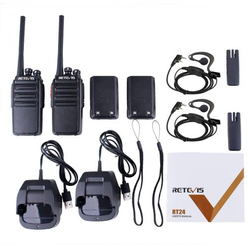  [아마존 핫딜]  [아마존핫딜]Retevis RT24 Plus Funkgerate Set PMR Funkgerat Lizenzfrei 16 Kanale VOX Rauschsperre Hohe Reichweite Wiederaufladbar USB Ladeschale Walkie Talkie mit Headset (3 Paar, Schwarz)