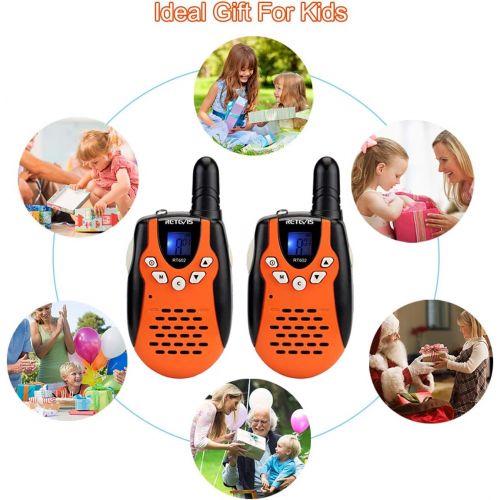  [아마존 핫딜]  [아마존핫딜]Retevis RT602 Walkie Talkie Kinder 8 Kanale PMR446 Kinder Funkgerate mit wiederaufladbare Akkus Taschenlampe VOX LCD-Display Spielzeug Spy-Gear Geschenke fuer Kinder (1 Paar, Orange