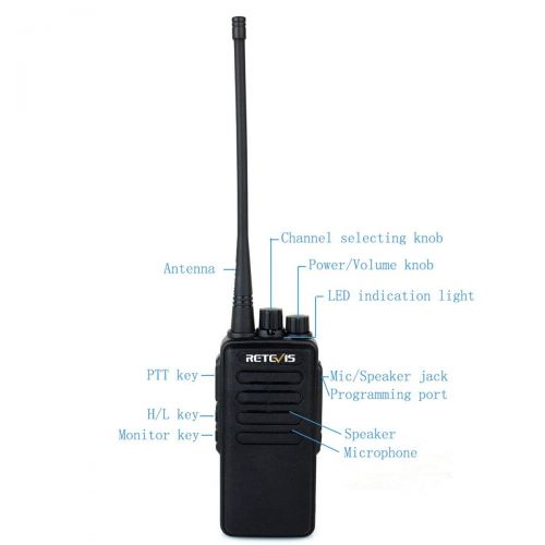  [아마존 핫딜]  [아마존핫딜]Retevis RT1 Funkgerat Lange Reichweite Walkie Talkie 16 Kanale Funkgerate Set 3000mAh CTCSS/DCS VOX 1750Hz Scan Monitor Alarm mit 2 STK. Antenne Walkie Talkies mit Headset (1 Paar,