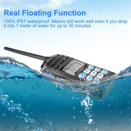  Retevis RT55 Floating Handheld Marine Radio VHF Waterproof NOAA Weather Alert Long Range Vibration Water Draining Walkie Talkies (1 Pack)