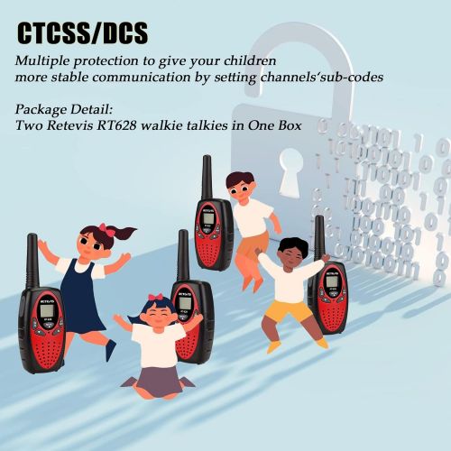  Retevis RT628 Kids Walkie Talkies 22 Channel FRS Toy for Kids Uhf FRS 2 Way Radio Toy(Red, 2 Pack)
