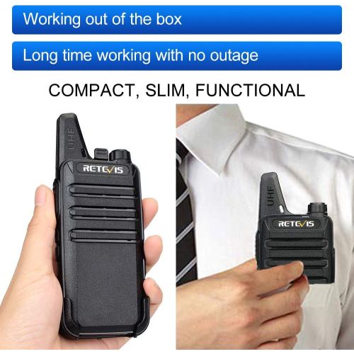  [아마존베스트]Retevis RT22 Walkie Talkies Rechargeable Hands Free Channel Lock 2 Way Radios Two-Way Radio(6 Pack) with 6 Way Multi Gang Charger