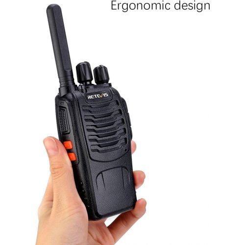  [아마존베스트]Retevis H-777 Two Way Radios Long Range Rechargeable,Hands Free Handheld Flashlight Walkie Talkies, Fast Charging USB Wall Adapter,Charger Base,Battery Included (Black, 10 Pack)