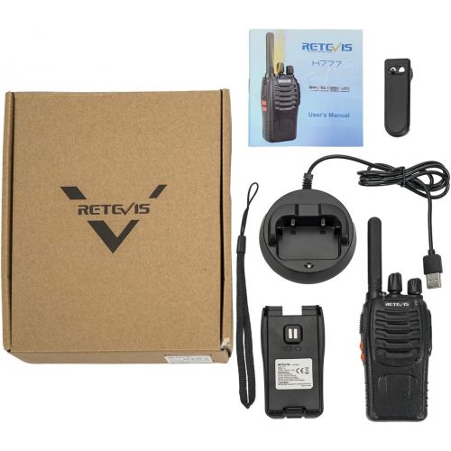  [아마존베스트]Retevis H-777 Two Way Radios Long Range Rechargeable,Hands Free Handheld Flashlight Walkie Talkies, Fast Charging USB Wall Adapter,Charger Base,Battery Included (Black, 10 Pack)