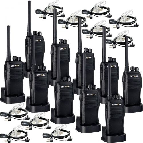  Case of 10,Retevis RT21 Two Way Radios Long Range Rechargeable, Heavy Duty Walkie Talkies for Adults, VOX Security Handfree 2 Way Radios with Earpiece, for Commercial Organization