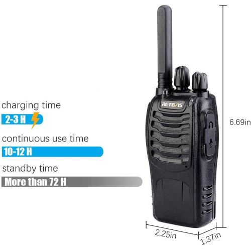  Case of 6,Retevis H-777 Walkie Talkies for Adults Long Range, Rechargeable Two-Way Radios,with 6-Way Multi Unit Charger,Flashlight Handheld Business 2 Way Radios