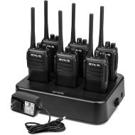 Retevis RT21 2 Way Radio Long Range, Walkie Talkies for Adults, Heavy Duty Rechargeable Two Way Radios with Six-Way Charger, for Manufacturing Education Government(6 Pack)